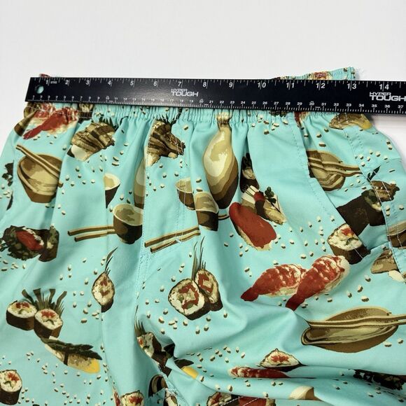 AFTCO Board Shorts Swim Trunk Mens Size S Sushi Print Lined Blue - Picture 6 of 7